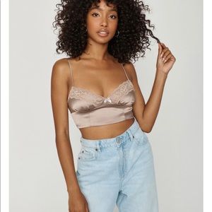 Satin Bustier Crop Top from Garage